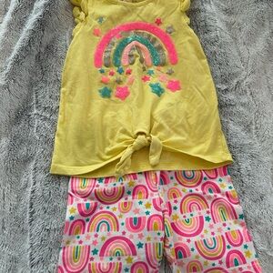 5/6 Tommy Bahama Kids Rainbow Pajama Set - Yellow and Pink